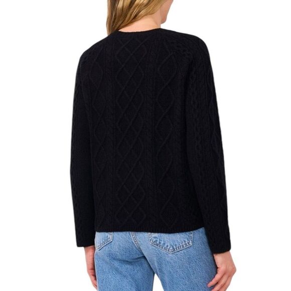 Vince Camuto Women's Cable Sweater Black Soot  Size Small - Picture 3 of 8